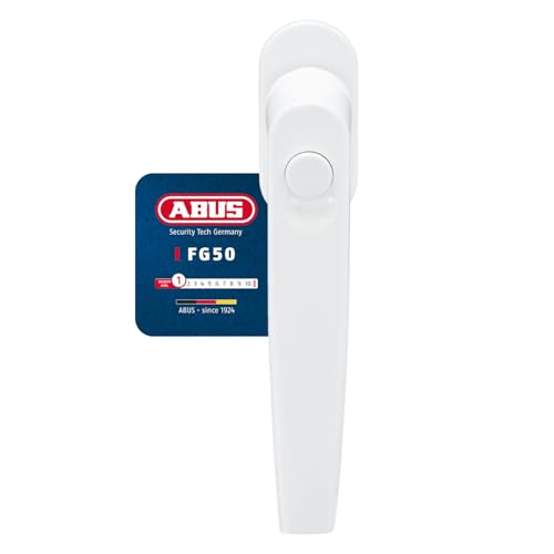 ABUS Fenstergriff FG50 - Fensterschloss mit verriegelbarem Druckknopf - ABUS-Sicherheitslevel 1 - 78773 - Weiß von ABUS