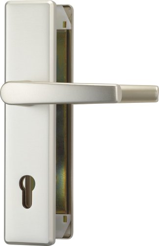 ABUS Tür-Schutzbeschlag KLT512 mit beidseitigem Drücker, neusilber, 248993 von ABUS