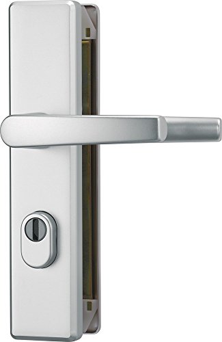 ABUS Tür-Schutzbeschlag KLZS714 F1 aluminium mit Zylinderschutz & beidseitigem Drücker eckig 20731 von ABUS