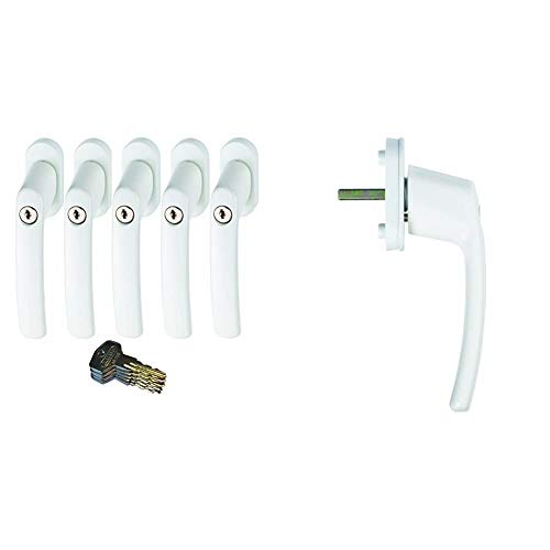 ABUS abschließbarer Fenstergriff FG200 / 5er Set + 2er Set/weiß von ABUS