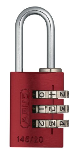 ABUS Zahlenschloss 145/20 Rot - Kofferschloss, Spindschloss u. v. m. - Aluminium-Vorhängeschloss - individuell einstellbarer Zahlencode - ABUS-Sicherheitslevel 3 von ABUS