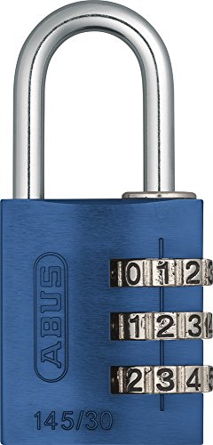 ABUS Zahlenschloss 145/30 Blau - Kofferschloss, Spindschloss u. v. m. - Aluminium-Vorhängeschloss - individuell einstellbarer Zahlencode - ABUS-Sicherheitslevel 3 von ABUS