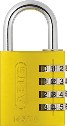 ABUS Zahlenschloss 145/40 Gelb - Kofferschloss, Spindschloss u. v. m. - Aluminium-Vorhängeschloss - individuell einstellbarer Zahlencode - ABUS-Sicherheitslevel 4 von ABUS