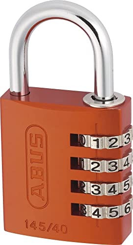 ABUS Zahlenschloss 145/40 Orange - Kofferschloss, Spindschloss u. v. m. - Aluminium-Vorhängeschloss - individuell einstellbarer Zahlencode - ABUS-Sicherheitslevel 4 von ABUS