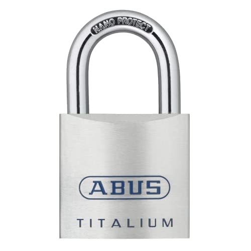 ABUS Titalium Vorhängeschloss 80TI/60 gl.-8012 - gleichschließend - Kellerschloss mit leichtem, massiven Schlosskörper aus Spezial-Aluminium - ABUS-Sicherheitslevel 8 - Silber von ABUS