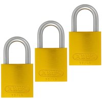 Abus - 3x Vorhangschloss Aluminium grün 72LL/40 vs Bügelschloss Gravur geeignet von Abus