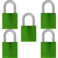 Abus - 5x Vorhangschloss Aluminium grün 72LL/40 vs Bügelschloss Gravur geeignet von Abus