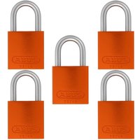 Abus - 5x Vorhangschloss Aluminium orange 72LL/40 vs Bügelschloss Gravur geeignet von Abus