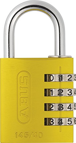 ABUS Zahlenschloss 145/40 Gelb - Kofferschloss, Spindschloss u. v. m. - Aluminium-Vorhängeschloss - individuell einstellbarer Zahlencode - ABUS-Sicherheitslevel 4 von ABUS