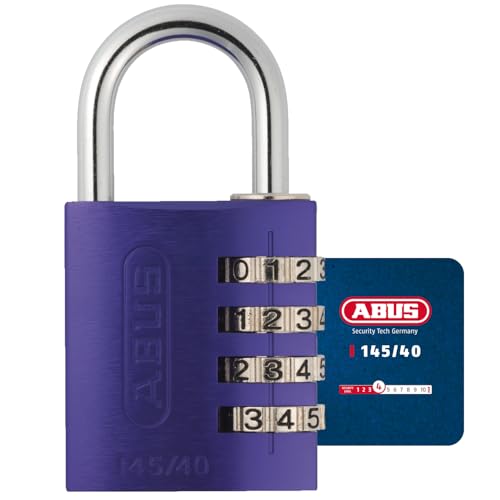ABUS Zahlenschloss 145/40 Lila - Kofferschloss, Spindschloss u. v. m. - Aluminium-Vorhängeschloss - individuell einstellbarer Zahlencode - ABUS-Sicherheitslevel 4 ABUS Zahlenschloss 145/40 Lila - Kofferschloss, Spindschloss u. v. m. - Aluminium-Vorhängeschloss - individuell einstellbarer Zahlencode - ABUS-Sicherheitslevel 4 von ABUS