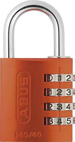 ABUS Zahlenschloss 145/40 Orange - Kofferschloss, Spindschloss u. v. m. - Aluminium-Vorhängeschloss - individuell einstellbarer Zahlencode - ABUS-Sicherheitslevel 4 von ABUS