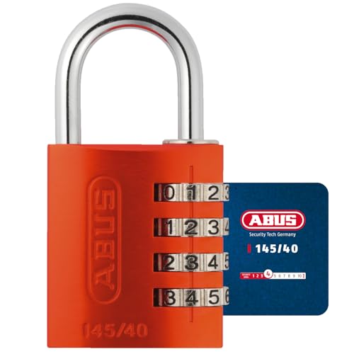 ABUS Zahlenschloss 145/40 Orange - Kofferschloss, Spindschloss u. v. m. - Aluminium-Vorhängeschloss - individuell einstellbarer Zahlencode - ABUS-Sicherheitslevel 4 von ABUS