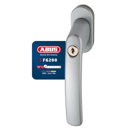 ABUS Abschließbarer Fenstergriff FG200 AB208 - Fensterknauf mit Druckzylinder, gleichschließend - ABUS-Sicherheitslevel 3 - 44258 - Silber von ABUS