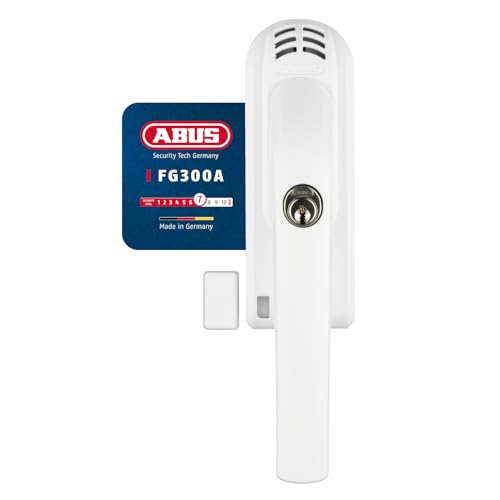 ABUS Abschließbarer Fenstergriff FG300A AL0125 - Fensterknauf mit Druckzylinder und Alarmfunktion, gleichschließend - ABUS-Sicherheitslevel 7 - 71899 - Weiß von ABUS