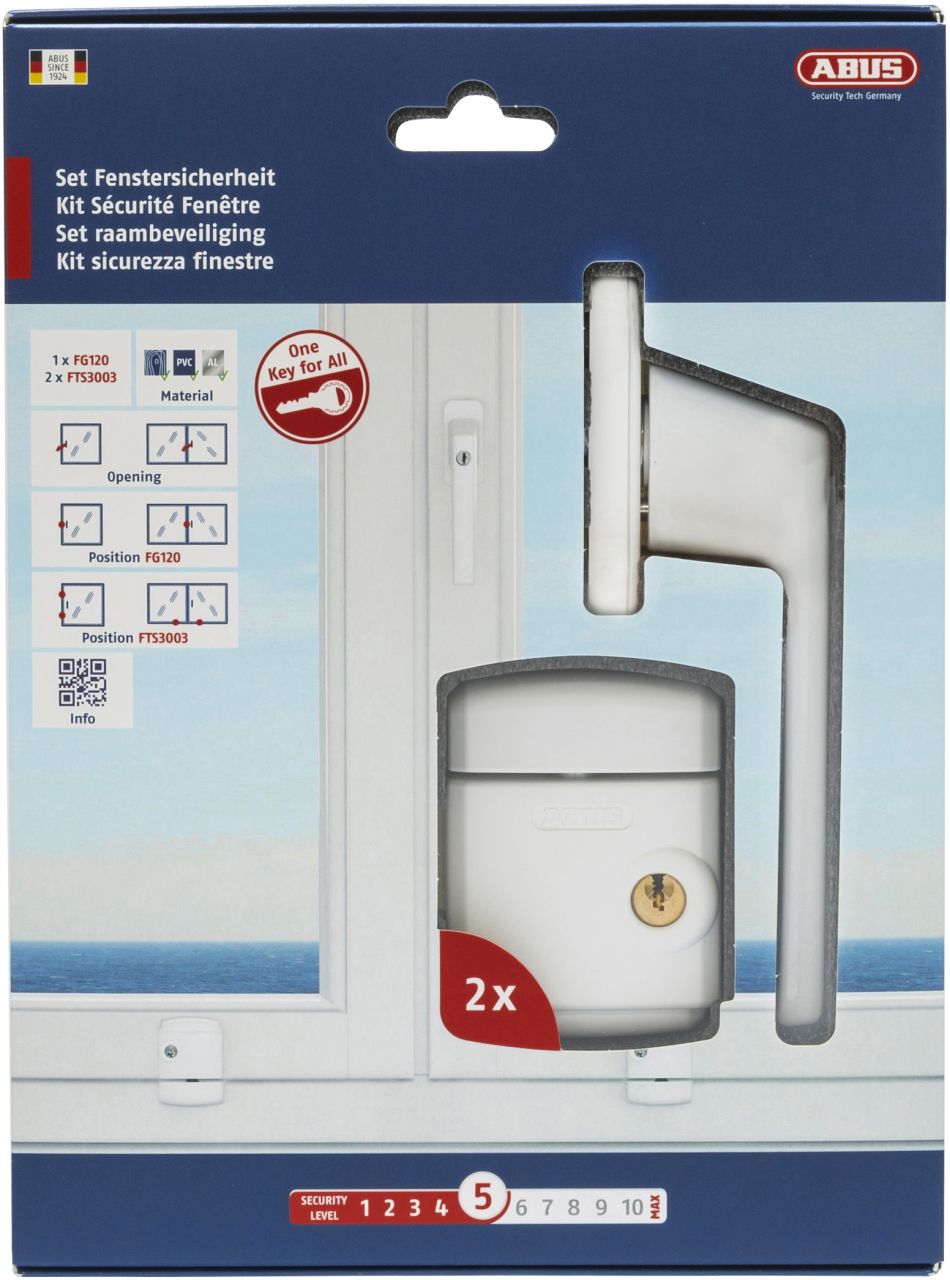 Abus Fenstersicherungs-Komplett-Set FG120 FTS3003 weiß von Abus