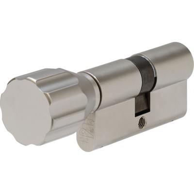 Profil-Knaufzylinder,ECK660,BLZ50/K30,10-stiftig, gl.,Messing matt Nickel Pearl von Abus