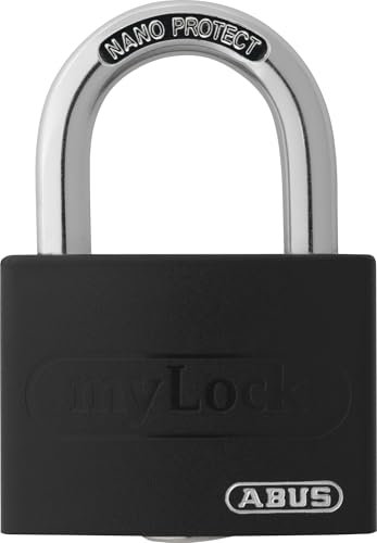 ABUS Vorhängeschloss T65AL/40 myLOCK - individuell beschreibbar - Spindschloss - massiver Aluminium-Schlosskörper - ABUS-Sicherheitslevel 5 - Schwarz von ABUS