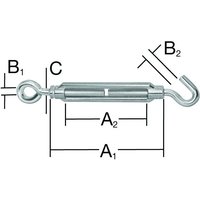 Vormann Spannschloss M5X70 Haken/Öse von Abus