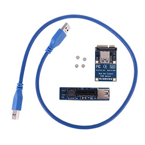 Abwan-Adapter, PCI-E-Riser Mini-PCIE-zu-PCI-E-X1-Verlängerungsport SATA-Adapter-Erweiterungskarten-Stromanschluss mit 30-cm-USB-Verlängerungskabel Kein Treiber erforderlich von Abwan