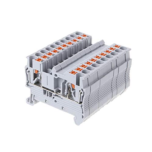 Abwan Barrier Terminal, 10 Stück/Satz PT 2.5 Push-In Din Rail montierte Klemmenblöcke Feder Schraubfreie Durchführung durch elektrische Komponenten und Teile von Abwan