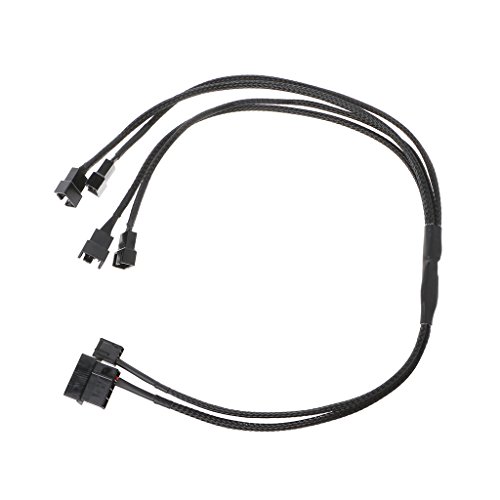 Abwan Geflochtener Lüfterteiler, 1 bis 4 4-poliger Molex TX4 PWM-CPU-Lüfterteiler Adapter Geflochtenes Stromkabel Abwan Geflochtener Lüfterteiler, 1 bis 4 4-poliger Molex TX4 PWM-CPU-Lüfterteiler Adapter Geflochtenes Stromkabel von Abwan