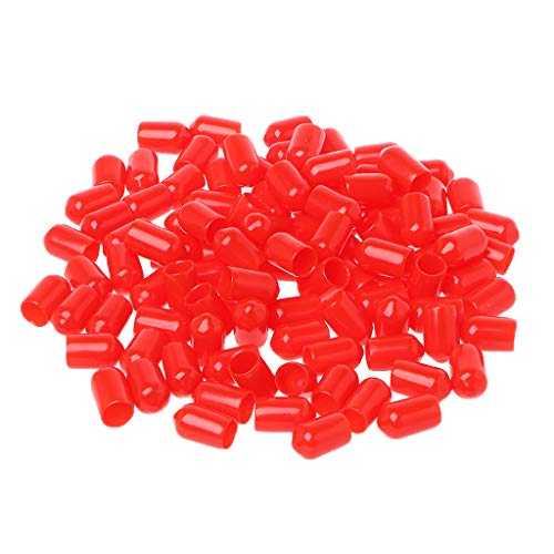 Abwan Staubkappe, 100PCS 6mm rote Schutzabdeckung Gummiabdeckungen Staubkappe für SMA-Anschluss von Abwan