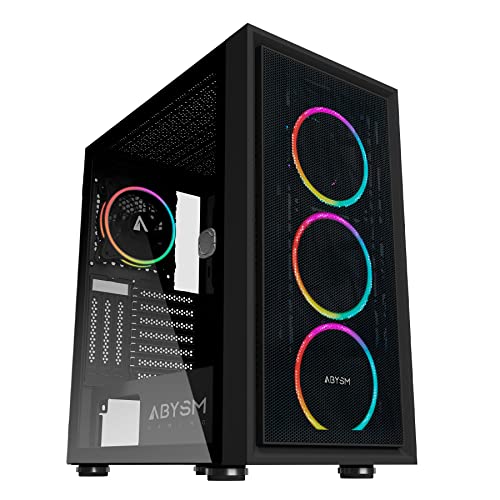 ABYSM ATX CASE Danube KAMP White ARGB-Tempered Glass- 1 x USB 3.0+2 x USB2.0-4 x Fan 12 cm ARGB -ARGB HUB von Abysm Gaming