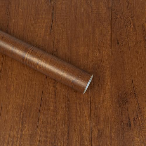 Abyssaly Klebefolie Möbel Holzoptik Braun, Möbelfolie Selbstklebend Folie, Vintage Dekorfolie für Möbel Wand Fensterbank Schränke Küche Tische Tapete 30cm X 200cm von Abyssaly