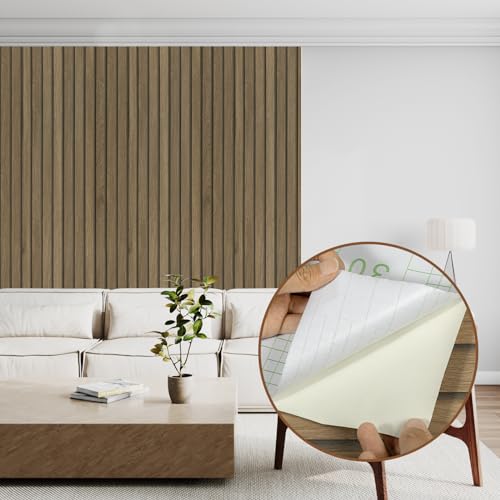 Abyssaly Tapete Klebefolie Möbel Holzoptik, Möbelfolie Selbstklebend Folie, 3D Effekt Wandpaneele Holz Dekorfolie, PVC Möbelaufkleber für Möbel Wohnzimmer Schlafzimmer Schränke 60cmX500cm von Abyssaly