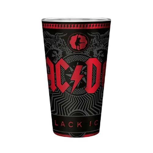 Abysse Corp AC DC - Glas - Black Ice - Logo XXL Trinkglas 400 ml - Geschenkbox von Abysse Corp