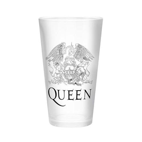 Abysse Corp Queen - Glas - Freddie Mercury - Rock Band Logo XXL Trinkglas 400 ml - Geschenkbox von Abysse Corp