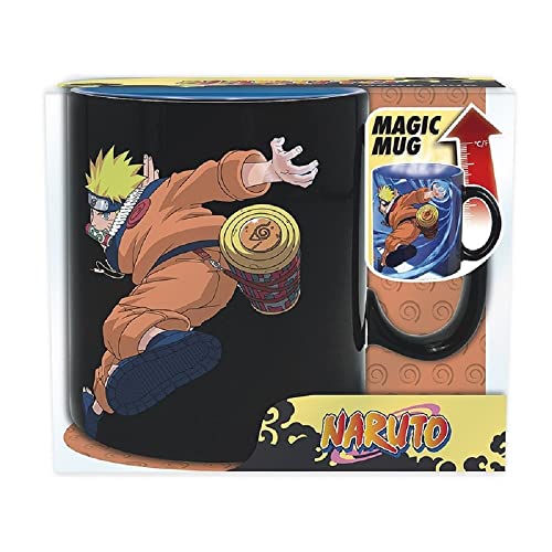 Naruto Shippuden - Tasse - Naruto Vs Sasuke - Thermoeffekt Kaffeebecher - Logo Mug 460 ml - Geschenkbox von Abysse Corp
