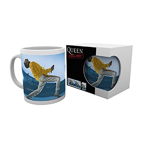 Abysse Queen - Tasse - Freddie Mercury - Kaffeebecher - Live At Wembley - Mug - Geschenkbox, Mehrfarbig von Abysse Corp