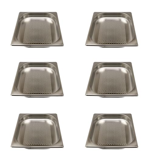 6 Stück AcMax GN 1/3 Gastronormbehälter GN-Behälter Edelstahl 0,75 Liter Tiefe 20mm Gastronorm gelocht 6 Stück AcMax GN 1/3 Gastronormbehälter GN-Behälter Edelstahl 0,75 Liter Tiefe 20mm Gastronorm gelocht von AcMax