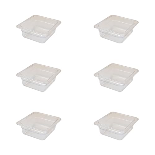AcMax 6 Stück Gastronormbehälter GN 1/6 Polycarbonat GN-Behälter 1 Liter Tiefe 65mm Kunststoff von AcMax