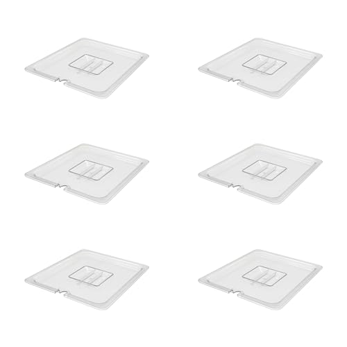 AcMax 6 Stück Polycarbonat Deckel mit Aussparung GN 1/2 Gastronormbehälter GN-Behälter Gastronorm Kunststoff von AcMax