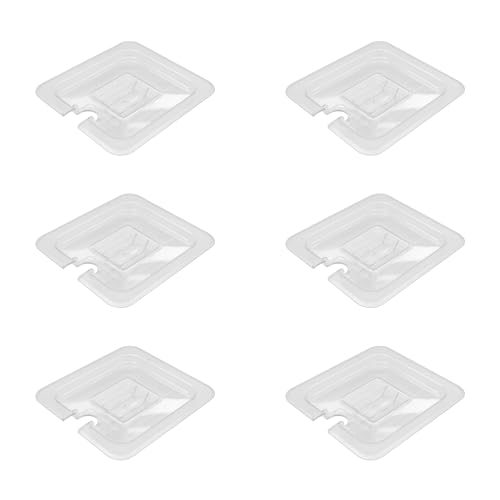 AcMax 6 Stück Polycarbonat Deckel mit Aussparung GN 1/6 Gastronormbehälter GN-Behälter Gastronorm Kunststoff von AcMax