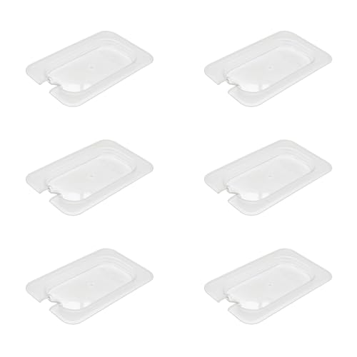 AcMax 6 Stück Polycarbonat Deckel mit Aussparung GN 1/9 Gastronormbehälter GN-Behälter Gastronorm Kunststoff von AcMax