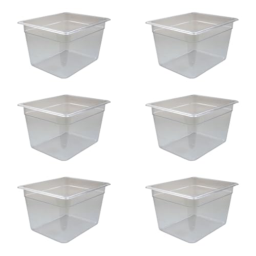 AcMax 6 Stück Polycarbonat GN 1/2 Gastronormbehälter GN-Behälter 12,5 Liter tief 200mm Gastronorm von AcMax