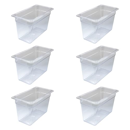 AcMax 6 Stück Polycarbonat GN 1/3 Gastronormbehälter GN-Behälter 7,8 Liter tief 200mm Gastronorm von AcMax
