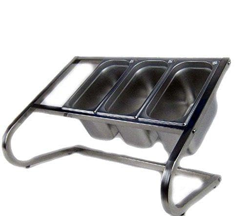 AcMax Buffetständer Zutatenständer Gewürzboard Salatboard GN 1/3 Edelstahl 74x46x42cm von AcMax