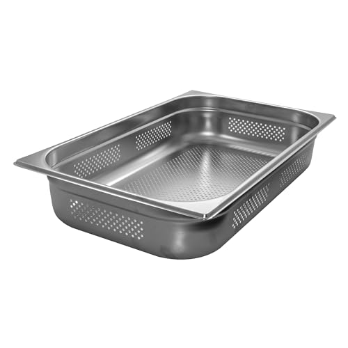 AcMax GN 1/1 Gastronormbehälter GN-Behälter Edelstahl 16 Liter Tiefe 100mm GELOCHT von AcMax