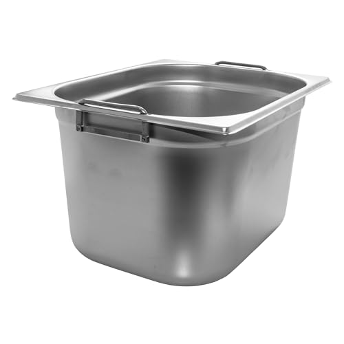 AcMax GN 1/2 Gastronormbehälter GN-Behälter Edelstahl 12,5 Liter Tiefe 200mm FALLGRIFF von AcMax