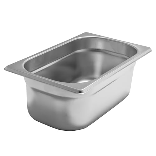 AcMax GN 1/4 Gastronormbehälter GN-Behälter Edelstahl 2,8 Liter Tiefe 100mm Gastronorm von AcMax