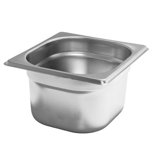 AcMax GN 1/6 Gastronormbehälter GN-Behälter Edelstahl 1,6 Liter Tiefe 100mm Gastronorm von AcMax