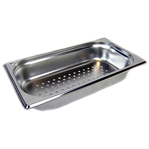 AcMax GN-Behälter gelocht GN 1/3 Gastronormbehälter aus Edelstahl 2,5 Liter Tiefe 65mm von AcMax