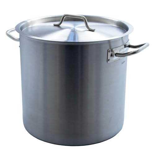 AcMax Kochtopf Gastrotopf Topf 21 Liter Edelstahl mit Deckel Großküche Gastronomie von AcMax