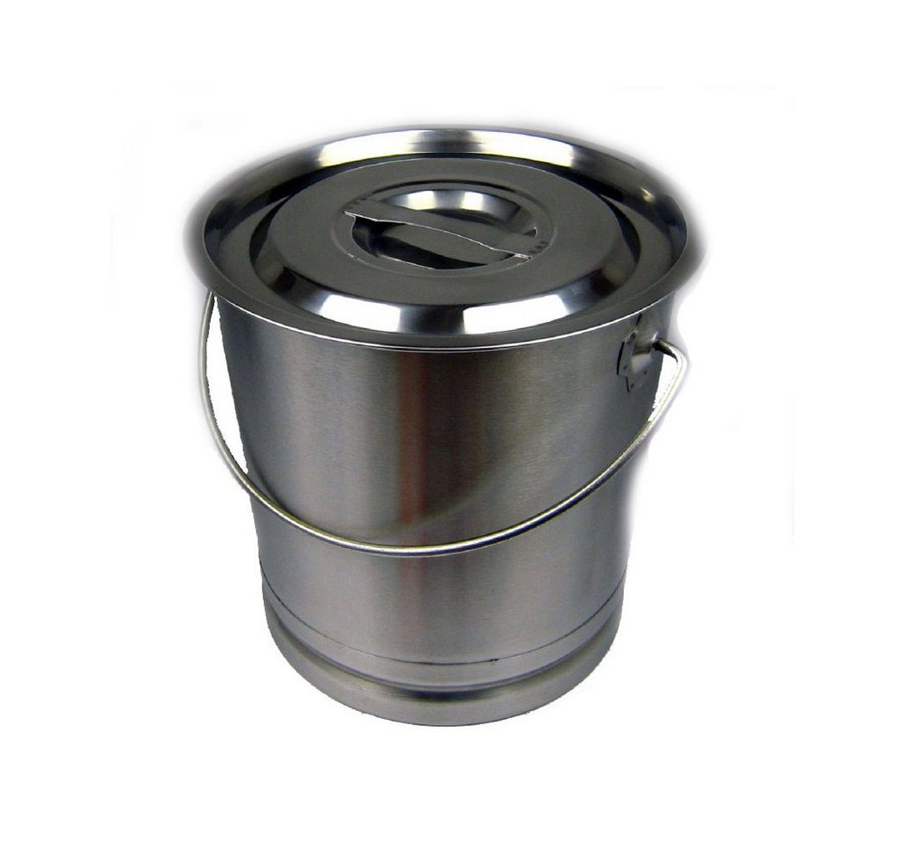 AcMax Putzeimer Putzeimer Eimer Edelstahl 8 Liter mit Deckel von AcMax