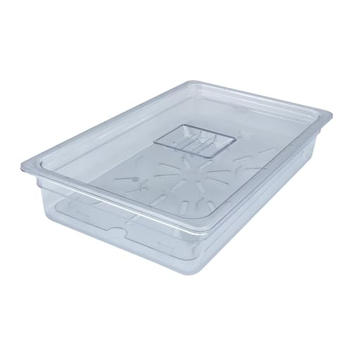 AcMax Set Polycarbonat GN 1/1 Gastronormbehälter GN-Behälter 16 Liter Tiefe 100mm Kunststoff mit Deckel und Abtropfeinlage von AcMax