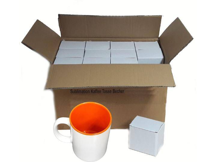 AcMax Tasse 36 Stück Sublimation Kaffee Tassen Becher WEISS - INNEN Orange AcMax Tasse 36 Stück Sublimation Kaffee Tassen Becher WEISS - INNEN Orange von AcMax